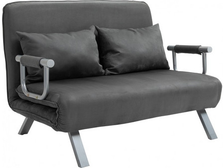 HOMCOM Καναπές Κρεβάτι από Δερματίνη Γκρι 105x80x78cm 833-042