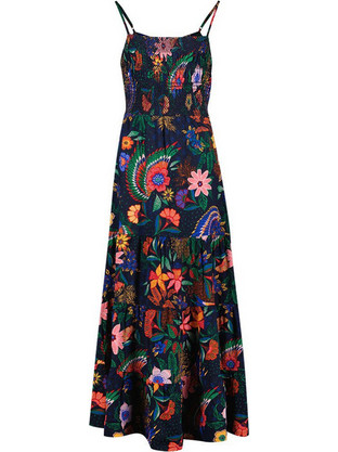 Superdry Midi Καλοκαιρινό Καθημερινό Φόρεμα Floral Μαύρο W8011675A-2JZ