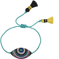 Silverline Γυναικείο Βραχιόλι Μακραμέ με Ματάκι από Κορδόνι & Ασήμι 925 0230417601
