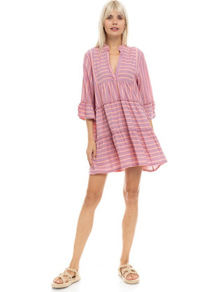 Pink Label Mini Καλοκαιρινό Καθημερινό Φόρεμα Ροζ B441