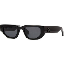Off White OERI115 1007 Ανδρικά Γυαλιά Ηλίου Τετράγωνα Κοκάλινα Μαύρα με Μαύρο Φακό