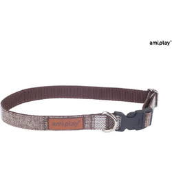 Amiplay London Κολάρο Σκύλου Καφέ 1.5x25-40cm