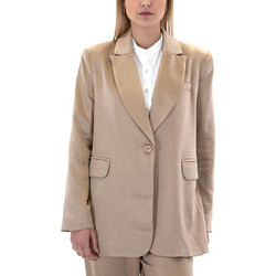 Twenty-29 Γυναικείο Σακάκι Μακρύ Υφασμάτινο Oversized Μπεζ TNT-29-8742
