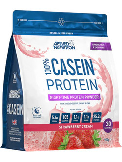 Applied Nutrition 100% Casein Strawberry Cream Πρωτεΐνη Γάμμωσης Χωρίς Γλουτένη 900gr