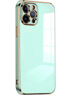Bodycell Gold Plated Silicon Back Cover Mint Green (iPhone 13 Pro)