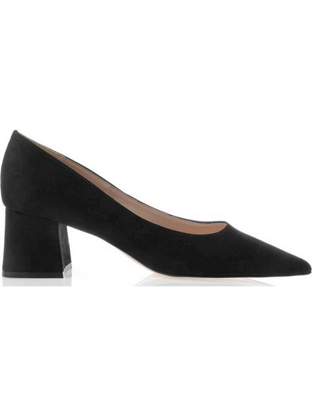 Sante Γόβες Suede με Χοντρό Χαμηλό Τακούνι Μαύρες 23-512-01