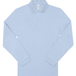 B&C Collection Ανδρική Μπλούζα Polo Μακρυμάνικη Γαλάζια PU425