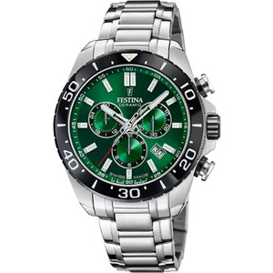 Festina Ανδρικό Ρολόι Χρονογράφος με Ασημί Μεταλλικό Μπρασελέ F20042/3
