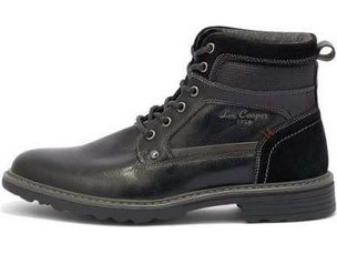 Lee Cooper Ανδρικά Αρβυλάκια Δερμάτινα Μαύρα PDMC0002S-03