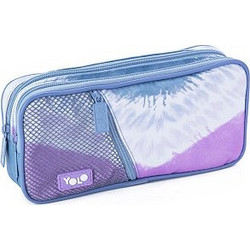 Yolo Tie Dye Purple Κασετίνα Βαρελάκι με 3 Θήκες Λιλά Γαλάζια 90109
