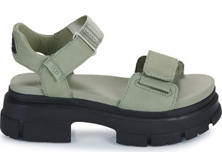 UGG Ashton Γυναικεία Πέδιλα Δερμάτινα Χακί με Χοντρό Χαμηλό Τακούνι 1136764-SDC
