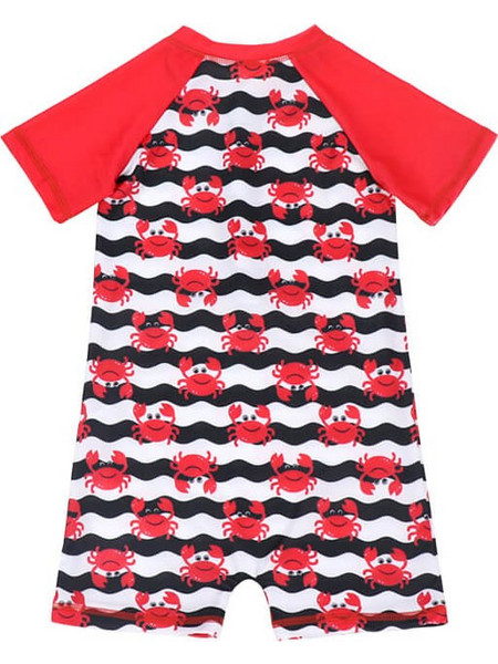 Baby Llama Happy Crabs Αντηλιακό UV Βρεφικό Μαγιό Ολόσωμο για Αγόρι Κόκκινο Navy Μπλε