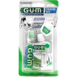 Gum 156 Travel Kit Οδοντόβουρτσα Πράσινη + Οδοντόκρεμα 12.5ml + Οδοντικό Νήμα 10m + Μεσοδόντια Βουρτσάκια 2τμχ