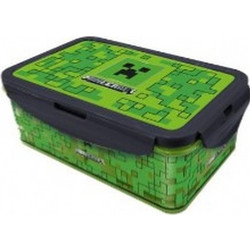 Stor Minecraft Squared Pattern Πλαστικό Παιδικό Δοχείο Φαγητού Πράσινο 1.07lt