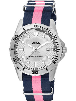 Lorus Ανδρικό Ρολόι με Μαύρο Φούξια Υφασμάτινο Λουράκι RS937AX4