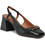 Geox Coronilla Γόβες Slingback Δερμάτινες με Χοντρό Χαμηλό Τακούνι Μαύρες D45D1A00046C9999