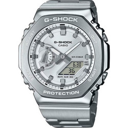 Casio G-Shock Ανδρικό Ρολόι με Ασημί Μεταλλικό Μπρασελέ GM-2110D-7AER
