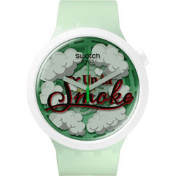 Swatch Big Bold Ανδρικό Ρολόι με Πράσινο Καουτσούκ Λουράκι SB03Z103