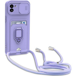 Bodycell Multifunction Ring Holder Back Cover Purple (Samsung Galaxy A03)