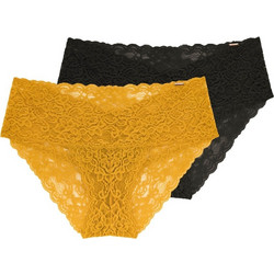 Dorina Ψηλόμεσα Γυναικεία Slip με Δαντέλα 2Pack FXBF0002LA080-2X0305
