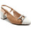 Wonders Γόβες Slingback Δερμάτινες με Χοντρό Χαμηλό Τακούνι Λευκές Ταμπά I-9002