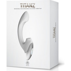 NMC Titanz 8" Bendable Vibrator Διπλός Δονητής 20cm Ivory Λευκός