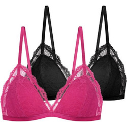 Dorina Bralette Push Up χωρίς Μπανέλα Μαύρο Φούξια FXBR0012LA166-2X0395