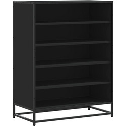 vidaXL Παπουτσοθήκη Ξύλινη Μαύρη M75xΠ38xY97.5cm 3300870