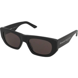 Alexander McQueen AM0450S 001 Γυναικεία Γυαλιά Ηλίου Ορθογώνια Κοκάλινα Μαύρα με Μαύρο Φακό