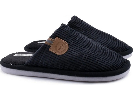 Love4shoes Χειμερινές Ανδρικές Παντόφλες Μαύρες 4222-0727
