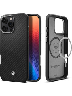 Spigen Enzo Aramid Back Cover Black / Silver (iPhone 16 Pro Max)