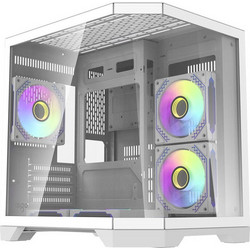 Darkflash FT350 with 5 Fans White Gaming Mini Tower Κουτί Υπολογιστή RGB με Πλαϊνό Παράθυρο
