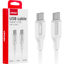 AMiO USB-C to USB-C 60W 2m White 03921