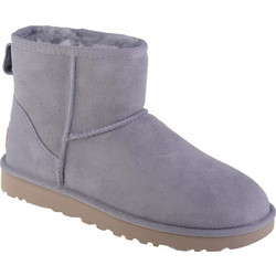 UGG Classic Mini II Γυναικεία Μποτάκια Suede Γκρι με Γούνα 1016222-HLLC