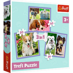 Παιδικό Puzzle Trefl Lovely Dogs 3 in 1 20 + 36 + 50 Κομμάτια