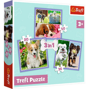 Παιδικό Puzzle Trefl Lovely Dogs 3 in 1 20 + 36 + 50 Κομμάτια