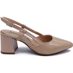 Patricia Miller Charol Γόβες Slingback Λουστρίνι με Χοντρό Χαμηλό Τακούνι Nude 6296F
