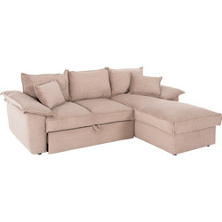 HomeMarkt Aldo Γωνιακός Καναπές Κρεβάτι Αναστρέψιμη Γωνία Δεξιά Γωνία με Αποθηκευτικό Χώρο Μπεζ 256x159x87cm HM3276.01R
