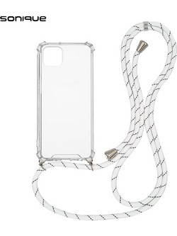 Sonique Strap Back Cover Transparent / Rainbow White (iPhone 11)