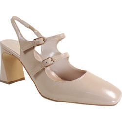 Fardoulis Γόβες Slingback Δερμάτινες με Χοντρό Ψηλό Τακούνι Nude 746-08