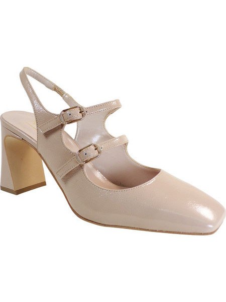 Fardoulis Γόβες Slingback Δερμάτινες με Χοντρό Ψηλό Τακούνι Nude 746-08