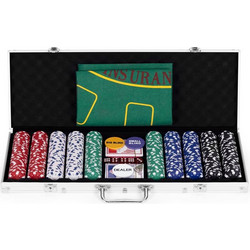 Modern Home Σετ 500 Μάρκες Poker σε Βαλίτσα με 2 Τράπουλες & Τσόχα D50011501SS