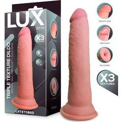 Latetobed Lux Otto Triple Texture Ρεαλιστικό Dildo με Βεντούζα 20cm Flesh