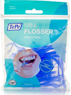 Tepe Mini Flosser Οδοντικό Νήμα με Λαβή Μπλε 36τμχ