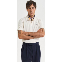 Gant Ανδρική Μπλούζα Polo Κοντομάνικη Λευκή 3G2014025-130