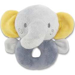 Lorelli Elephant Grey Natural Υφασμάτινη Κουδουνίστρα Κρίκος για Νεογέννητα