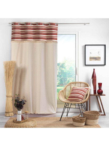 Douceur d'interieur Κουρτίνα Παραθύρου με Τρουκς 140x240 Atlas 1609821 Καφέ Μπεζ