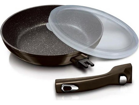 Berlinger Haus Metallic Shiny Black Τηγάνι Αλουμινίου Αντικολλητικό με Καπάκι 24cm BH-7156
