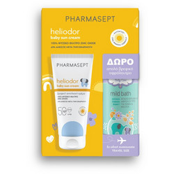 Pharmasept Heliodor Baby Sun Cream Care SPF50 100ml + Baby Care Mild Bath 100ml