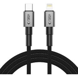 Tech-Protect Ultraboost DNA Braided USB-C to Lightning Cable 2m Black 5906302380886